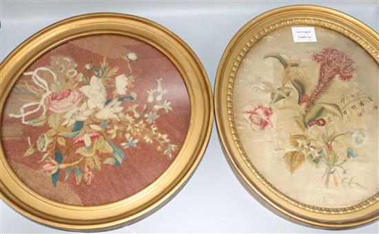 Early 19th century English silk/woolwork panels